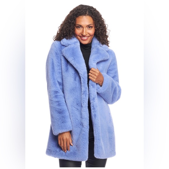 Donna Salyer’s Fabulous Furs Periwinkle Le Mink Faux Fur Coat & Bucket Hat Sz XL - Picture 2 of 12